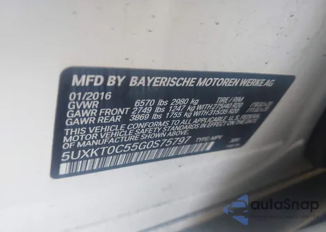 2016 BMW X5 Edrive xDrive40E from USA, damaged, VIN 5UXKT0C55G0S75797